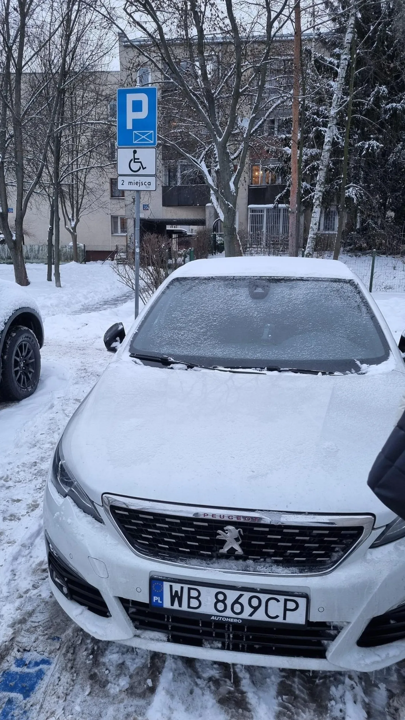 Parkuje na miejscu dla niepełnosprawnych. Karty za szybą brak.