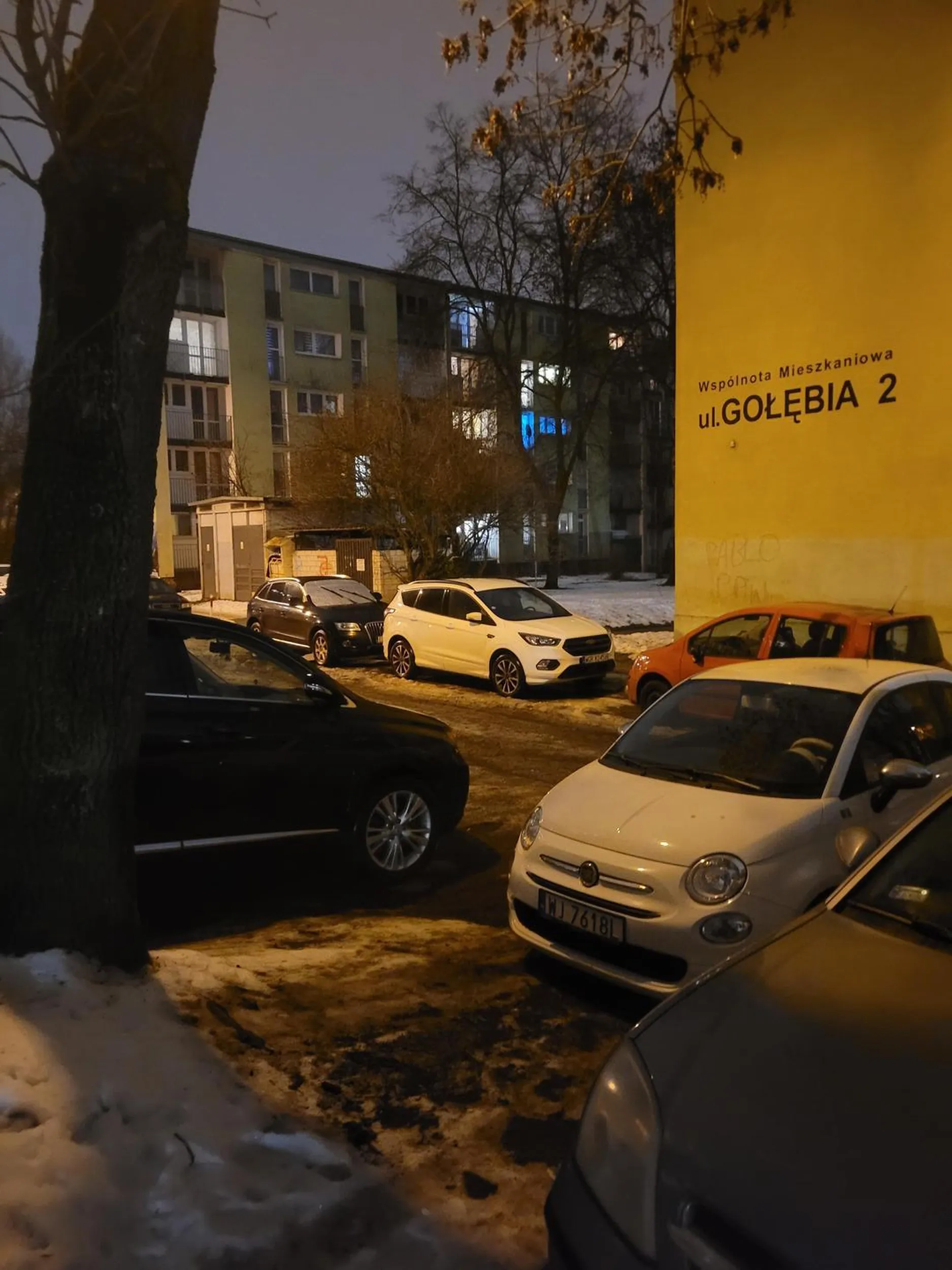 Parkuje w środku drogi