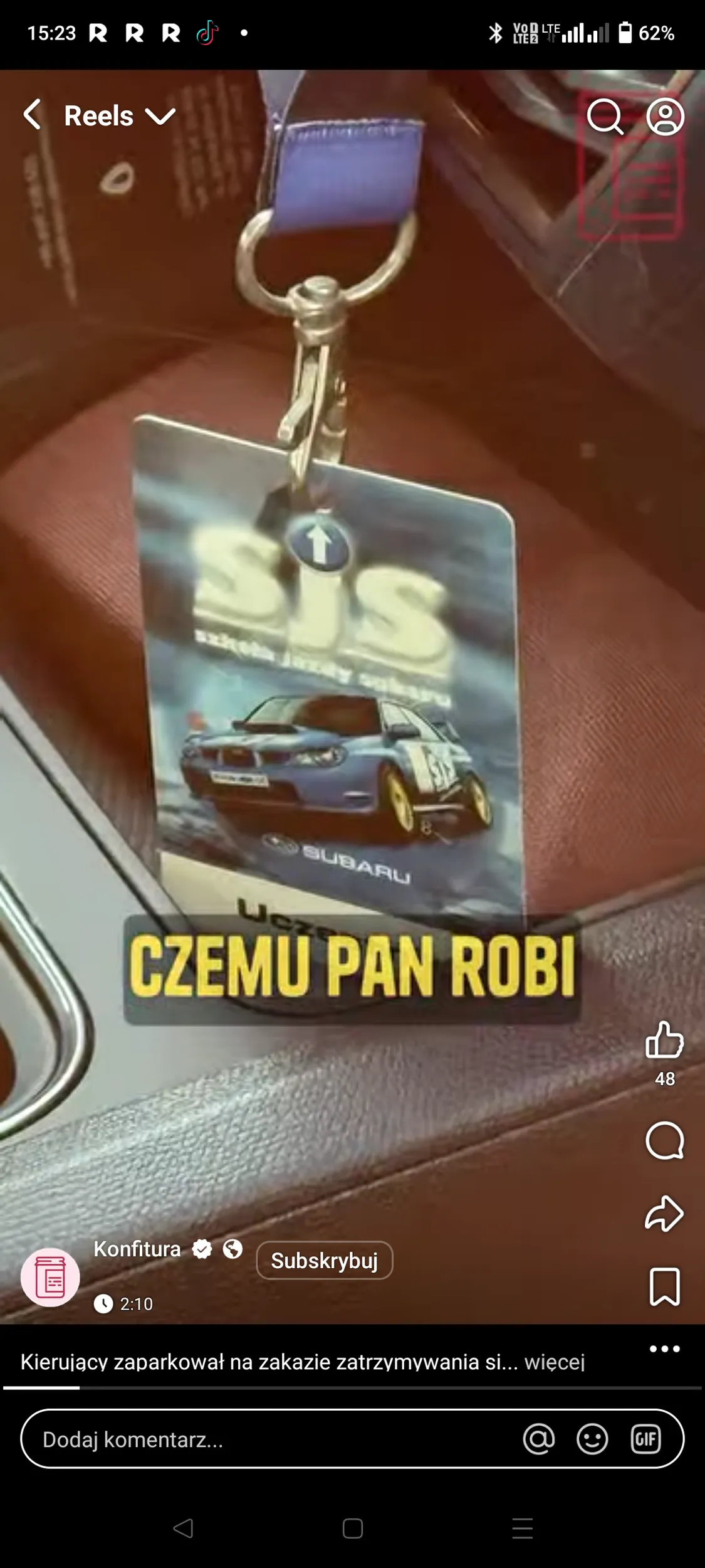 Szkoła jazdy Subaru ma w swoich szeregach kierowcę barana WW 053TT