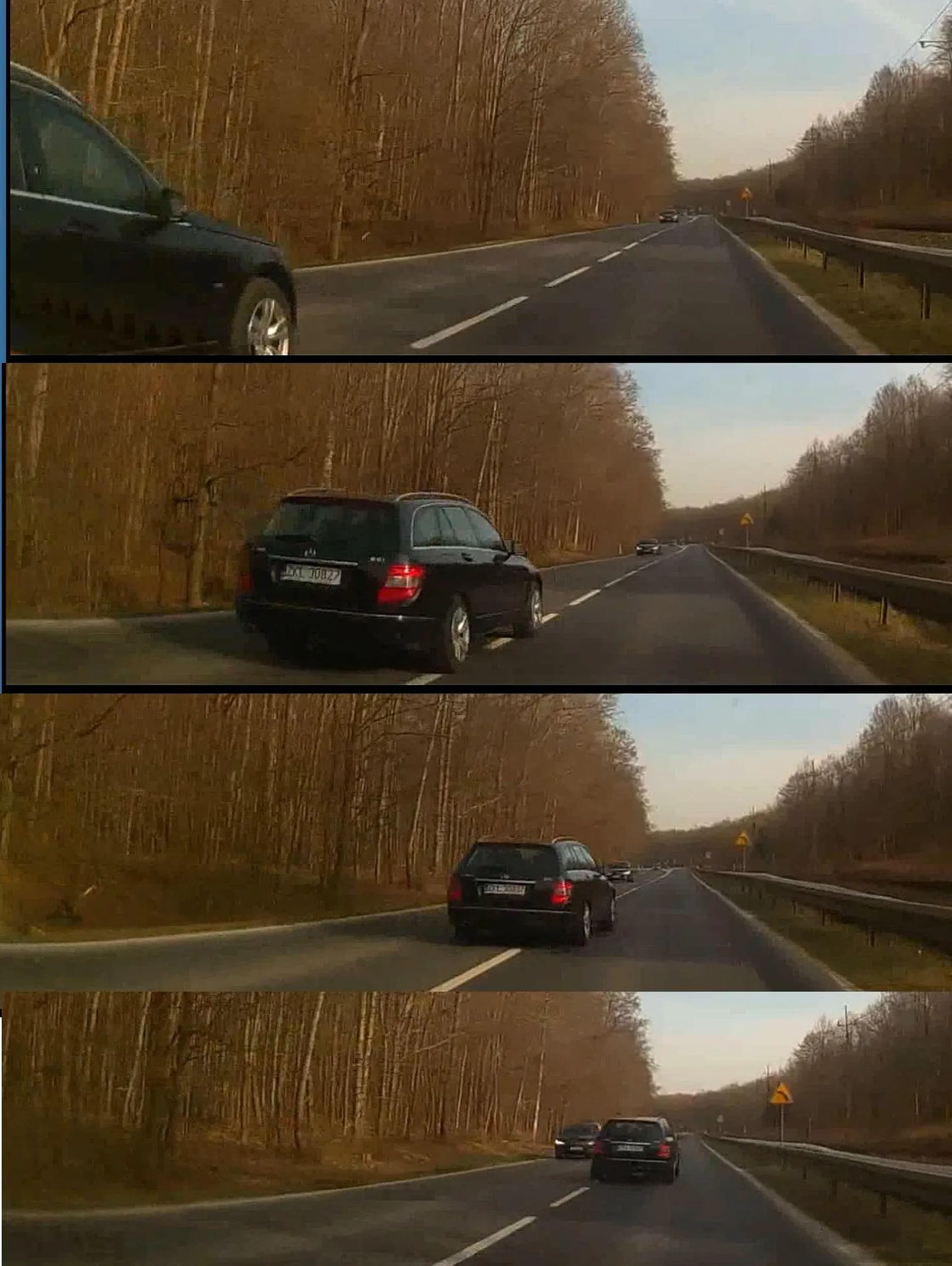 Piękny pokaz pirackiej jazdy, wyprzedzanie na styk przy prędkości ponad 120 km/h. video w wątku