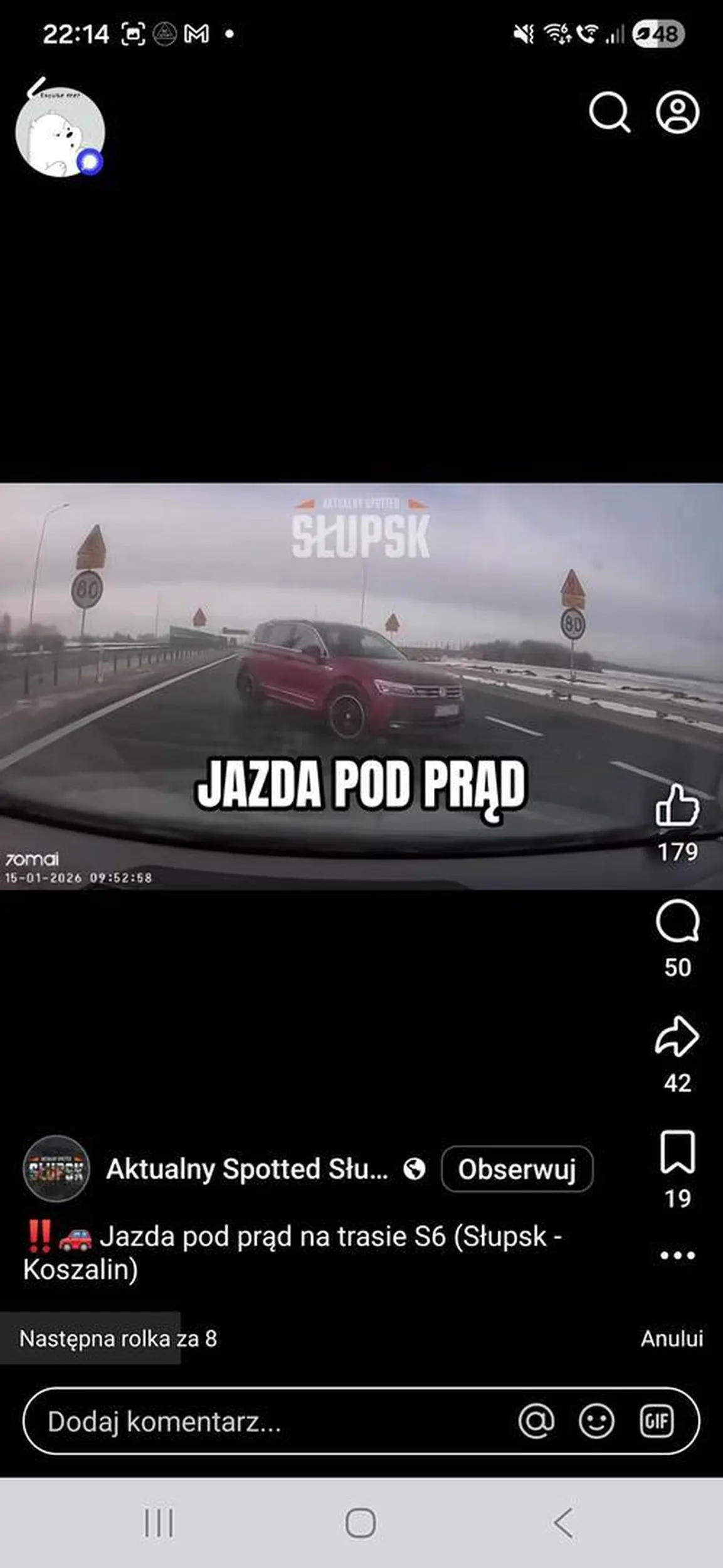Jazda pod prąd S6(Słupsk-Koszalin)